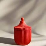 persimmon candle in jar with lid