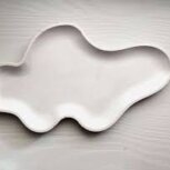White abstract-shaped decorative organic shape tray