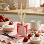 Strawberry cream fragrance with strawberries