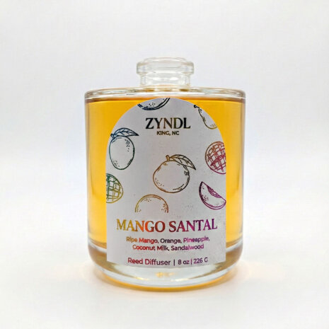 Mango santal Reed diffuser Mango-scented reed diffuser bottle
