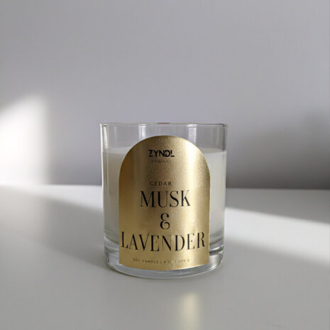 Masculine scented candle Candle with cedar, musk, and lavender
