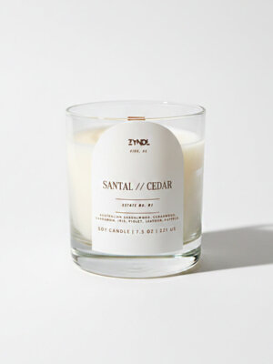 Santal cedar scented soy candle