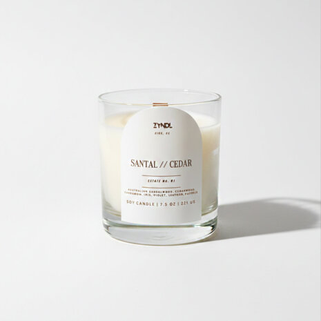 Santal cedar scented soy candle