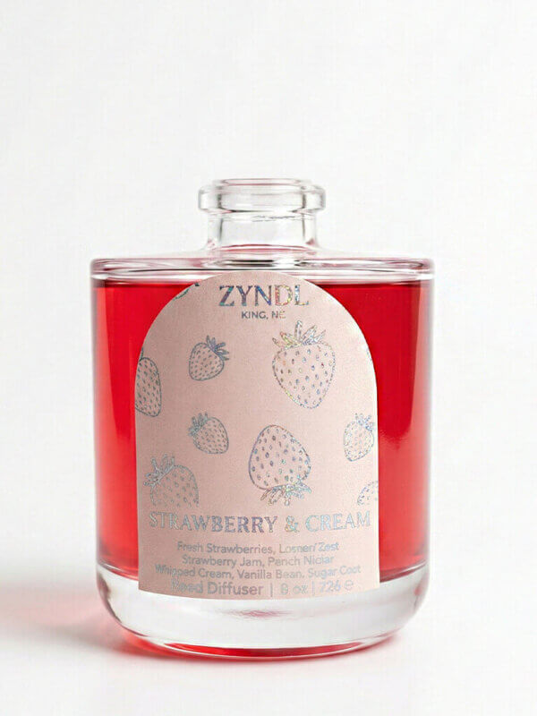 Red diffuser with strawberry cream scent