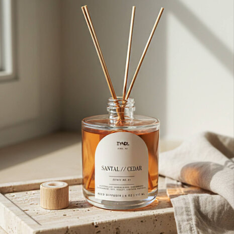 cedar diffuser Aesthetic cedar scented diffuser with reeds.