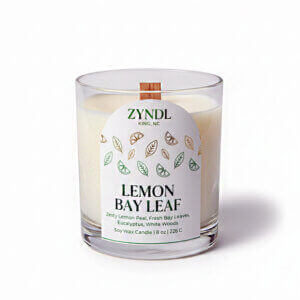 Soy candle with lemon bay leaf scent