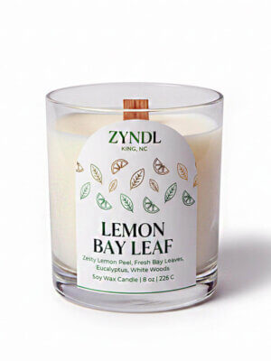 Soy candle with lemon bay leaf scent