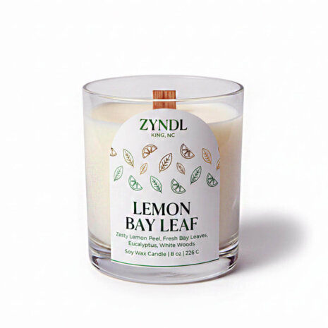 Soy candle with lemon bay leaf scent