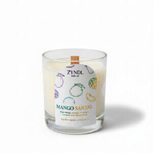 Candle with mango and coconut scent