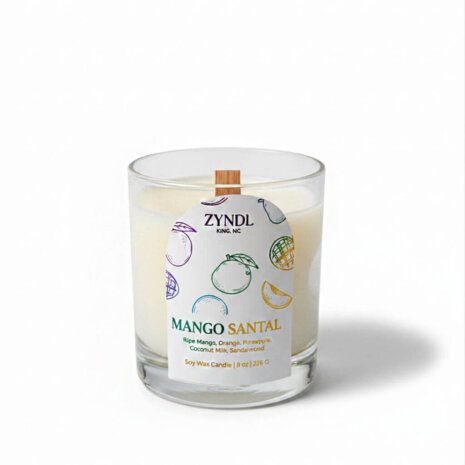 Candle with mango and coconut scent