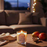 coconut scented Candle on table with cozy ambiance