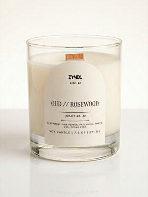 Oud Candle. Soy candle with oud and rosewood. oud gift set for her