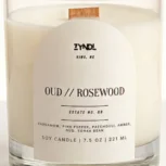 Soy candle with oud and rosewood