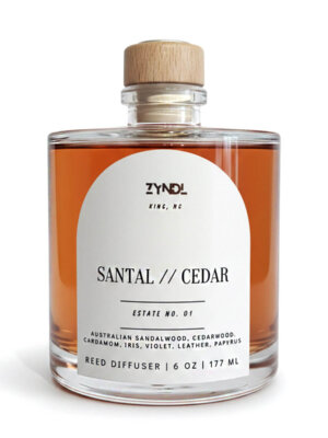 Santal cedar reed diffuser bottle