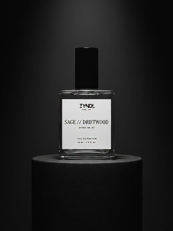 Elegant perfume Sage Scented Parfum bottle on display