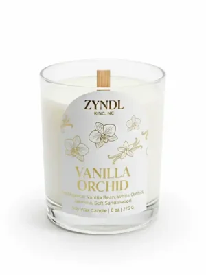 vanilla Scented candle with floral design