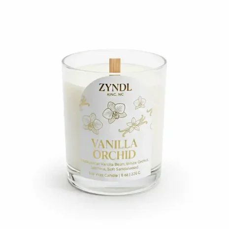vanilla Scented candle with floral design