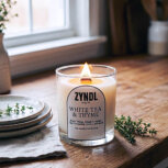 Candle with white tea and thyme