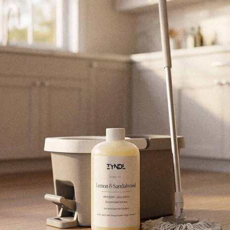 lemon scented cleaning products Lemon and Sandalwood Floor Cleaner. lemon scented cleaning products with mp bucket and mop on the floor.