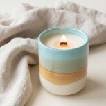 linen scented candle. ozone candle