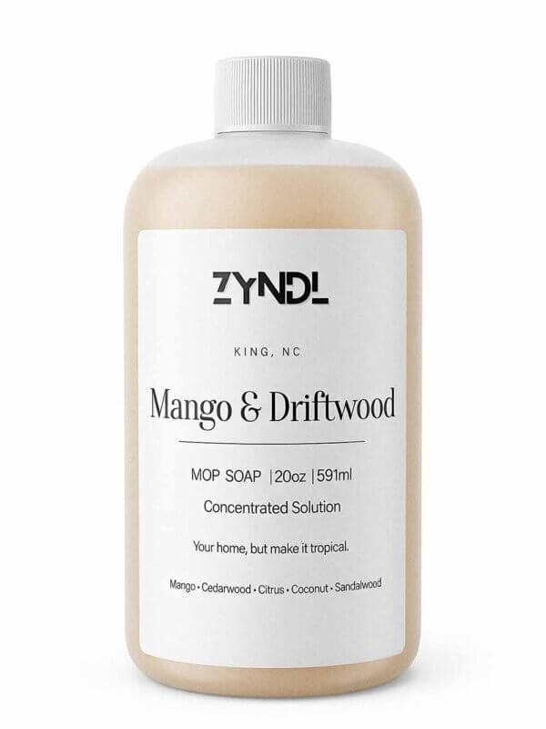 plant based floor cleaner on white background