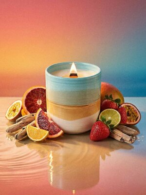 tropical fruits scented candle