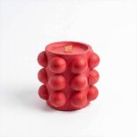 Dragon's Blood ritual candle with wood wick in red bubble jar — witchy home decor candle by Zyndl