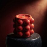 Luxury handmade Dragon's Blood candle — soy wax blend, wood wick crackle, vegan, 45-hour burn, made in King NC