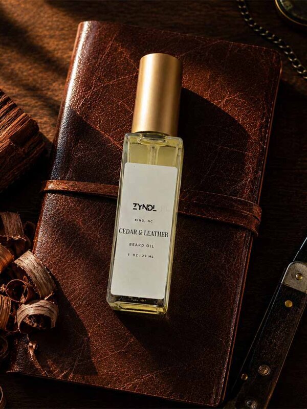 yndl Cedar and Leather mens beard oil with hemp seed and macadamia oil
